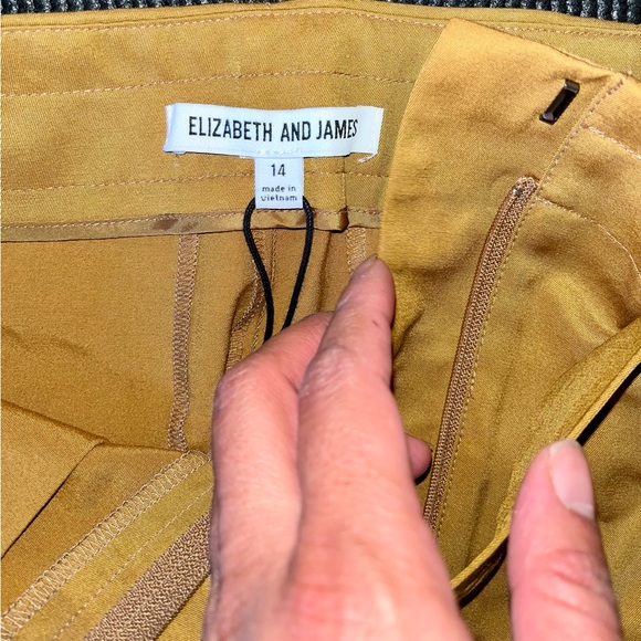 Elizabeth and James High Waisted Pants Yelliw Mustard Size 14 - Picture 2 of 5